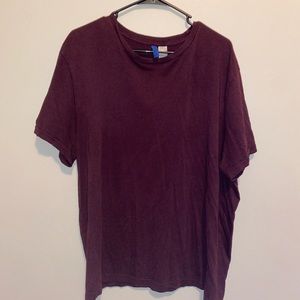Plain Maroon H&M Divided T-Shirt XL